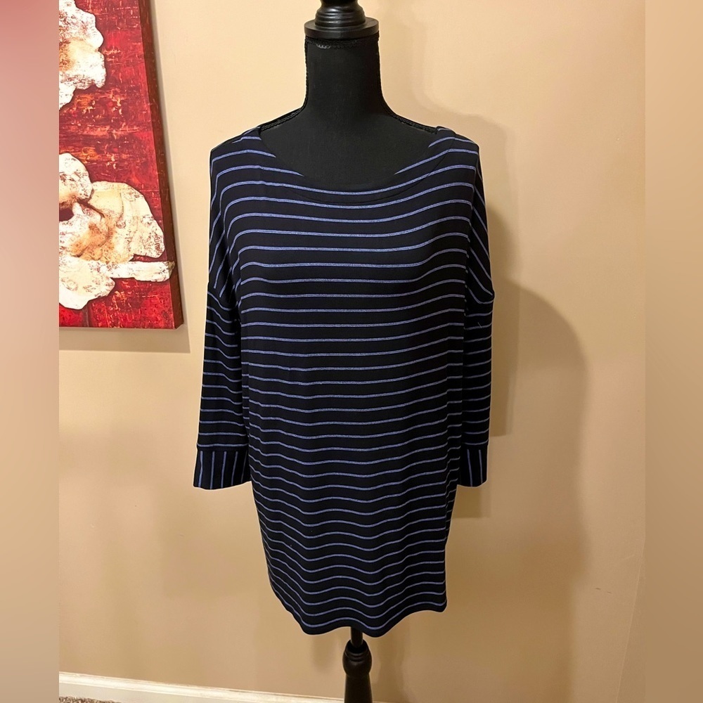 J. Jill Wearever Collection Striped Tunic Top, size M,
Color: Azure Multi